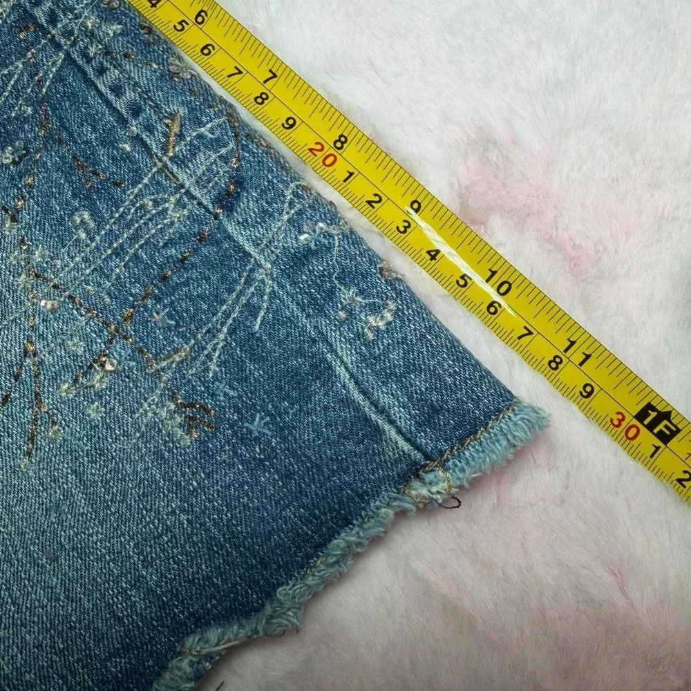 Y2K Embellished Denim Mini Skirt ✨